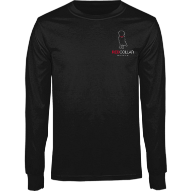 Cotton Long Sleeve Tee W/Logo On Front & Back (Men/Youth) In Black