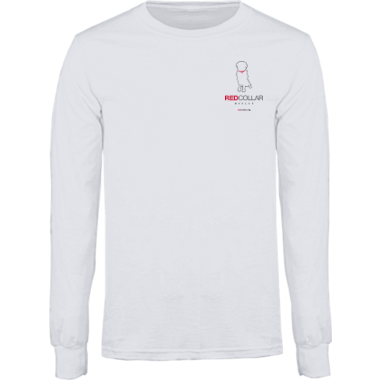 Cotton Long Sleeve Tee W/Logo On Front & Back (Men/Youth) In White